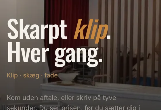 Telefonbillede af Barber Studio, en side vi har bygget