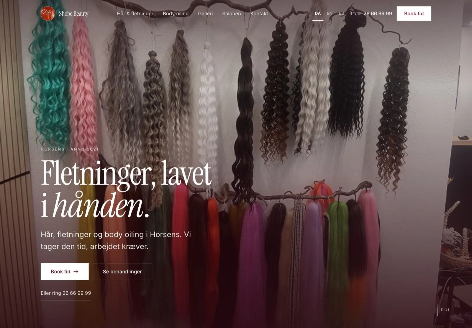 Forsiden af shobebeauty.com på en computerskærm