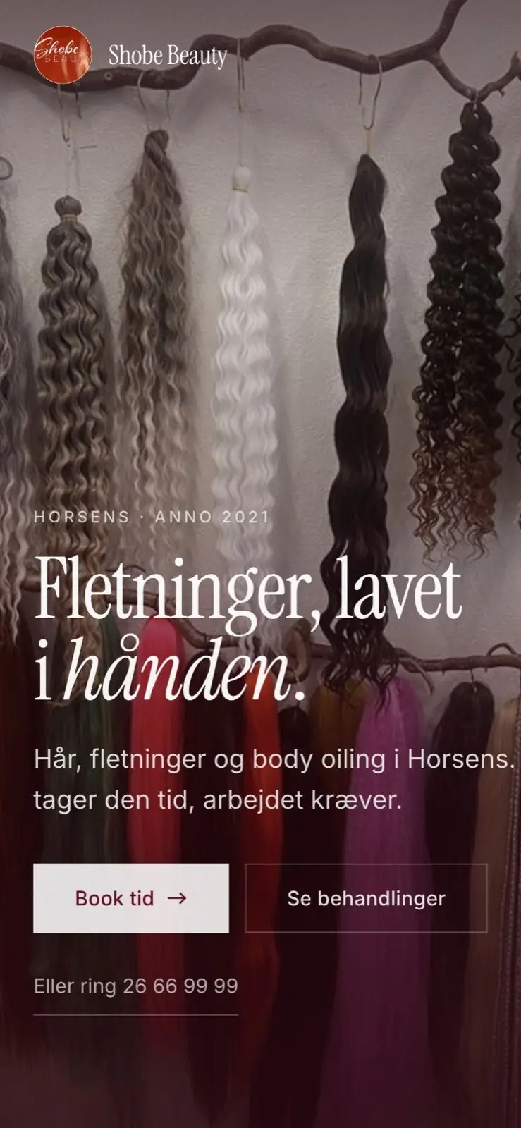 Den samme side på en telefon